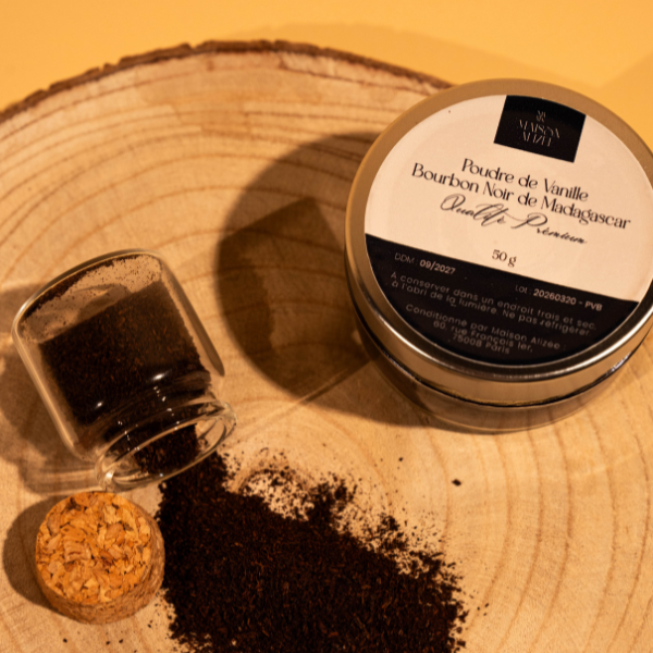 Poudre de vanille bourbon 50 g pure gousses broyées Madagascar