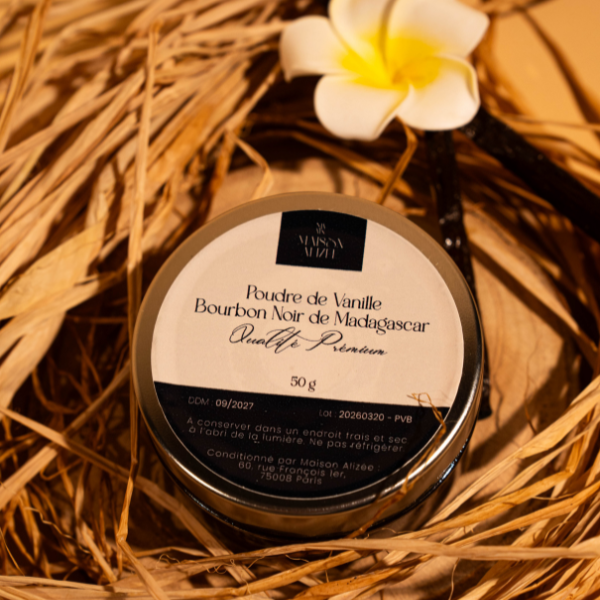 Poudre de vanille bourbon 50 g Madagascar qualité premium Maison Alizée